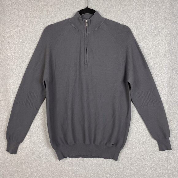 Sun Day Red Sweater Mens Size M 3D Knit Lightweight Quarter Zip Golf Pullover - Picture 1 of 9